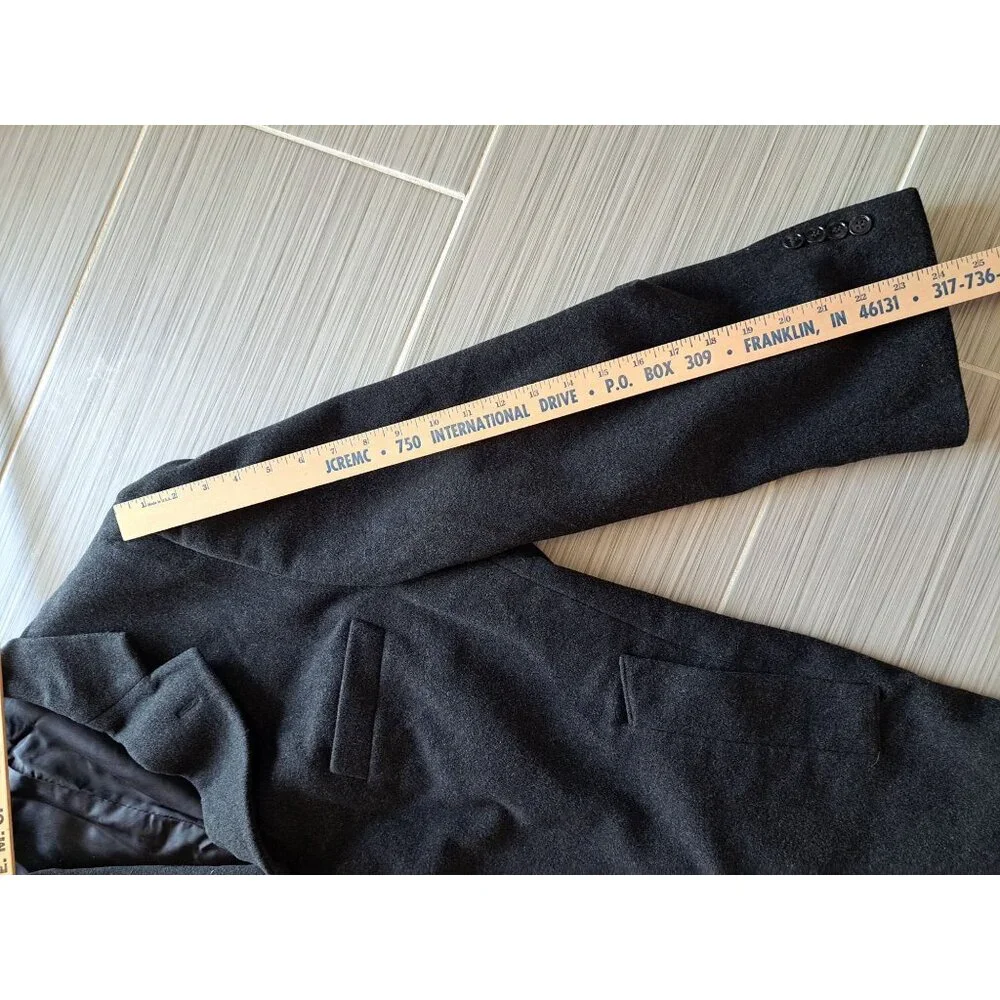 Ralph Lauren Chaps Charcoal Gray Wool Cashmere Overcoat Lined Button Men's 44S - Picture 8 of 14